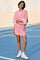 Women's Pink Sporty Knit 2-Piece Outfit Fisoew - Fisoew