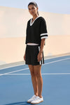 Women's Black Sporty Knit 2-Piece Outfit Fisoew - Fisoew