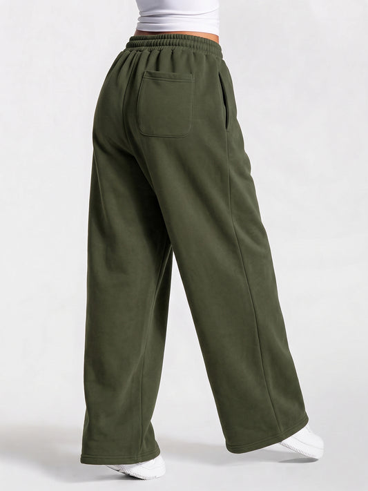 Baggy Elastic Waist Wide Leg Track Pants