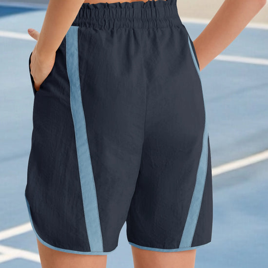 Fisoew Women's Navy Baggy Cargo Workout Running Athletic Yoga Shorts - Fisoew