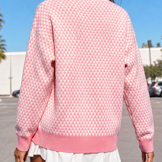 V Neck Button Knit Cardigan - Fisoew