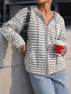 Striped Zip Up Hoodie Long Sleeve Hoodies