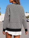 V Neck Button Knit Cardigan - Fisoew