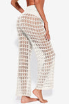 Fisoew Women¡®s White Crochet Sheer Mesh Cover Up Pants - Fisoew