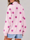 Mock Neck Long Sleeve Polka Dot Sweatshirts - Fisoew