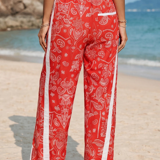 High Waisted Drawstring Elastic Sweatpants - Fisoew
