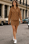 Polka Dot Crop Tops With Skirt Sets
