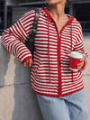 Striped Zip Up Hoodie Long Sleeve Hoodies