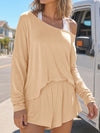 Off Shoulder Tops With Short Solid Sets