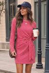 Corset Striped Mini Dresses