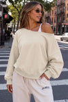 V Neck Long Sleeve Wrap Sweatshirt
