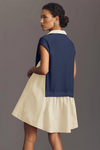 Fisoew Women's Navy Oversized Patchwork Mini Dress - Fisoew