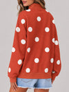 Mock Neck Long Sleeve Polka Dot Sweatshirts - Fisoew