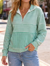Striped Half Zip Sweatshirts