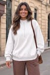 Mock Turtleneck Half Zip Sweatshirts - Fisoew