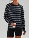 Soft Striped Long Sleeve T Shirt - Fisoew