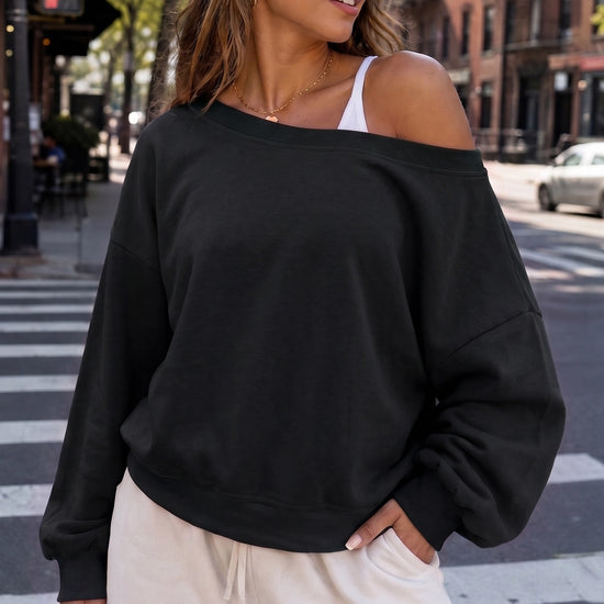 Reversible Wrap Long Sleeve Sweatshirt - Fisoew