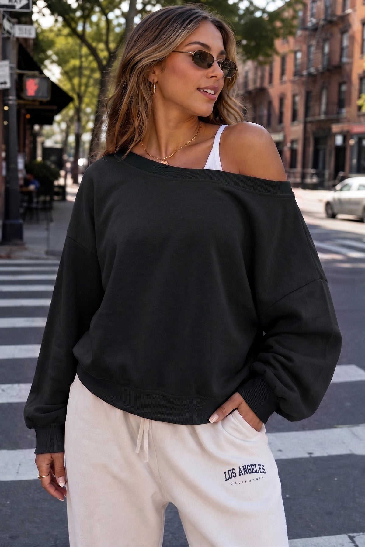 Reversible Wrap Long Sleeve Sweatshirt - Fisoew