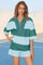 Womens Green 2 Piece Outfits Striped Sets Fisoew - Fisoew