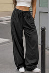 Solid Wide Leg Cargo Pants