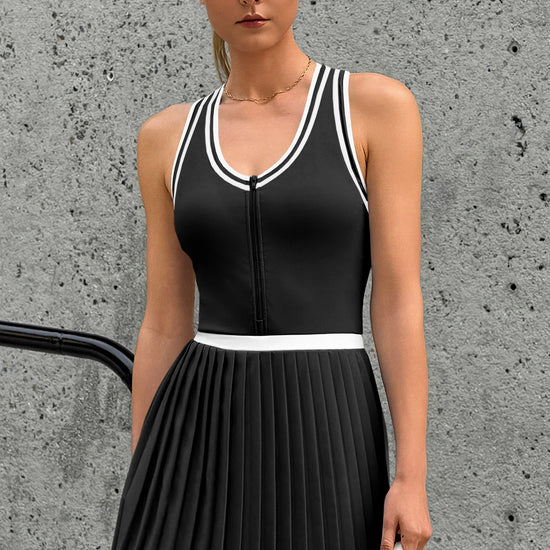 Fisoew Women's Black Tennis Mini Dress - Fisoew