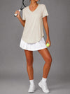 Crew Hem Solid Short Sleeve T-Shirts - Fisoew