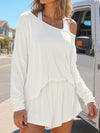 Off Shoulder Tops With Short Solid Sets