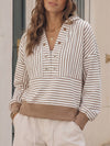V Neck Striped Cropped Hoodies