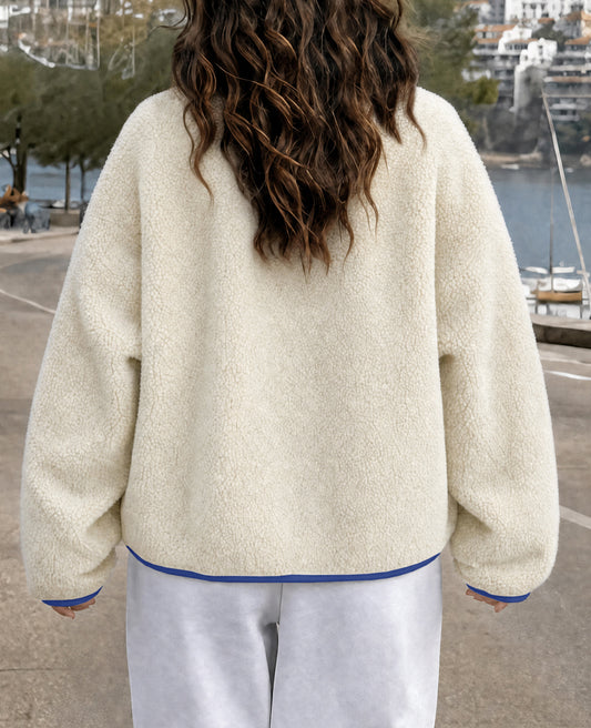 Pocket Side Fuzzy Fleece Warm Pullover