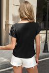 Fisoew Women's Black Marle Business Casual Dressy Cowl Neck Tops - Fisoew