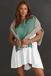 Fisoew Women's Green Oversized Patchwork Mini Dress - Fisoew