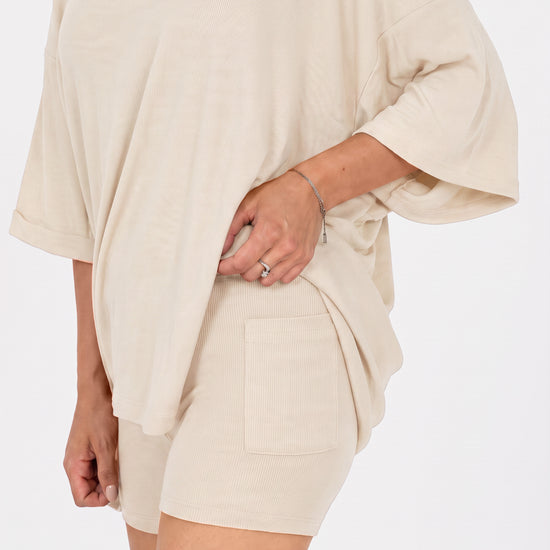 Oversized T-Shirt With Biker Short Lounge Sets - Fisoew
