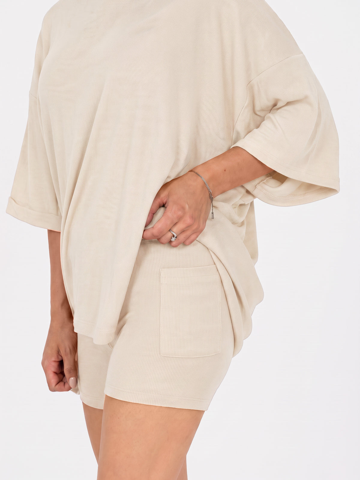 Oversized T-Shirt With Biker Short Lounge Sets - Fisoew