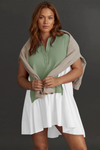Fisoew Women's Green Oversized Patchwork Mini Dress - Fisoew