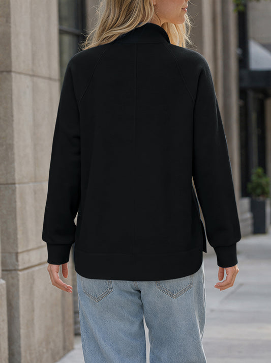 Half Zip Oversized Long Sleeve Sweatshirts