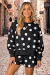 Polka Dot Sweatshirts With Short Sets