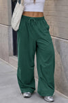 Solid Wide Leg Cargo Pants