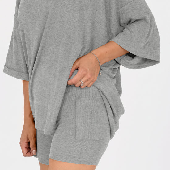 Oversized T-Shirt With Biker Short Lounge Sets - Fisoew