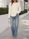 Solid Ribbed Knit Henley Shirts - Fisoew
