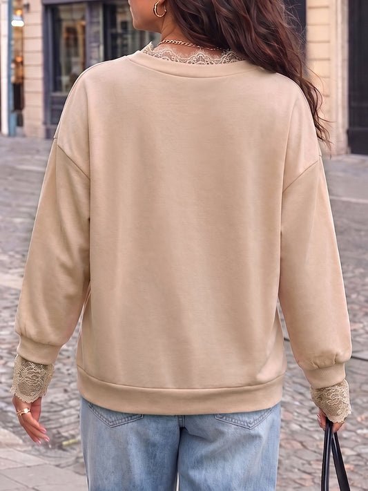 Oversized Deep V Neck Lace T-Shirts