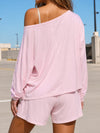 Off Shoulder Tops With Short Solid Sets