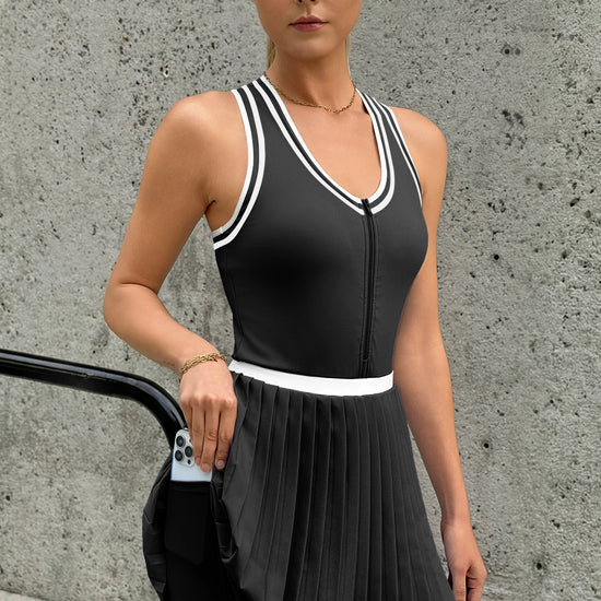Fisoew Women's Black Tennis Mini Dress - Fisoew