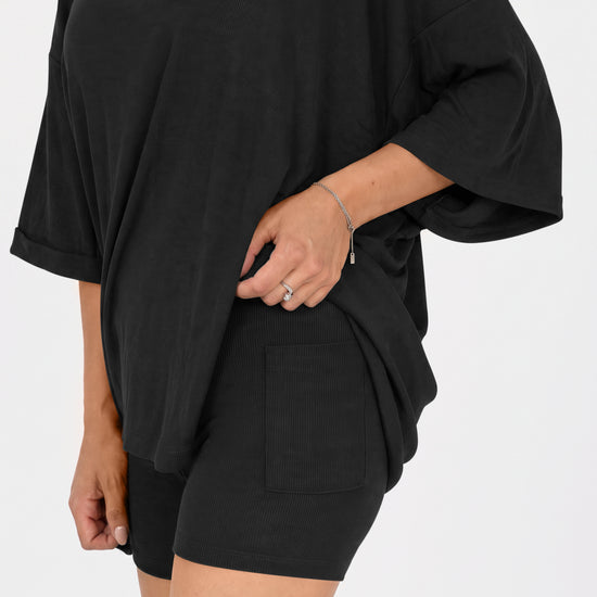Oversized T-Shirt With Biker Short Lounge Sets - Fisoew
