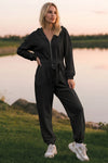 Zip Up Hoodie With Jogger One Piece Jumpsuits - Fisoew