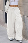 Solid Wide Leg Cargo Pants