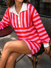 Lapel Neck Buttons Sweatshirt With Short Sets - Fisoew