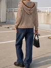Striped Zip Up Hoodie Long Sleeve Hoodies