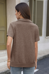 Fisoew Women's Khaki Short Sleeve Polo Shirts - Fisoew