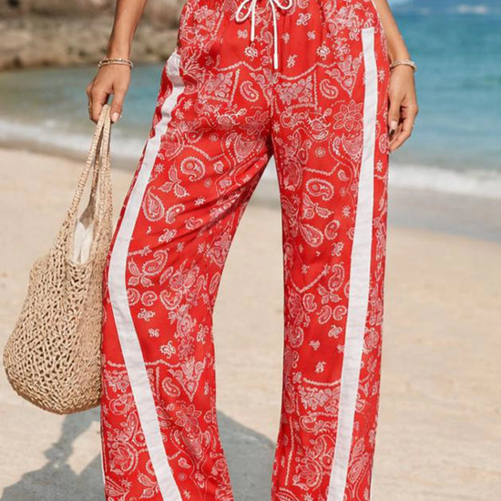 High Waisted Drawstring Elastic Sweatpants - Fisoew