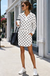 Polka Dot Crop Tops With Skirt Sets